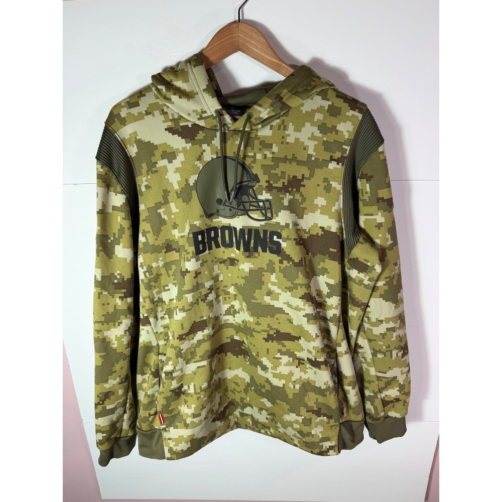 Nike NFL Cleveland Browns Salute to Service Camo Hoodie XL Dri-FIT Sweatshirt